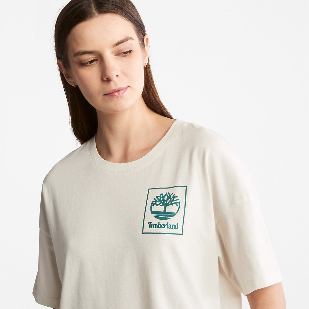 Womens Timberland Back Graphic Logo T-Shirt for Women in White