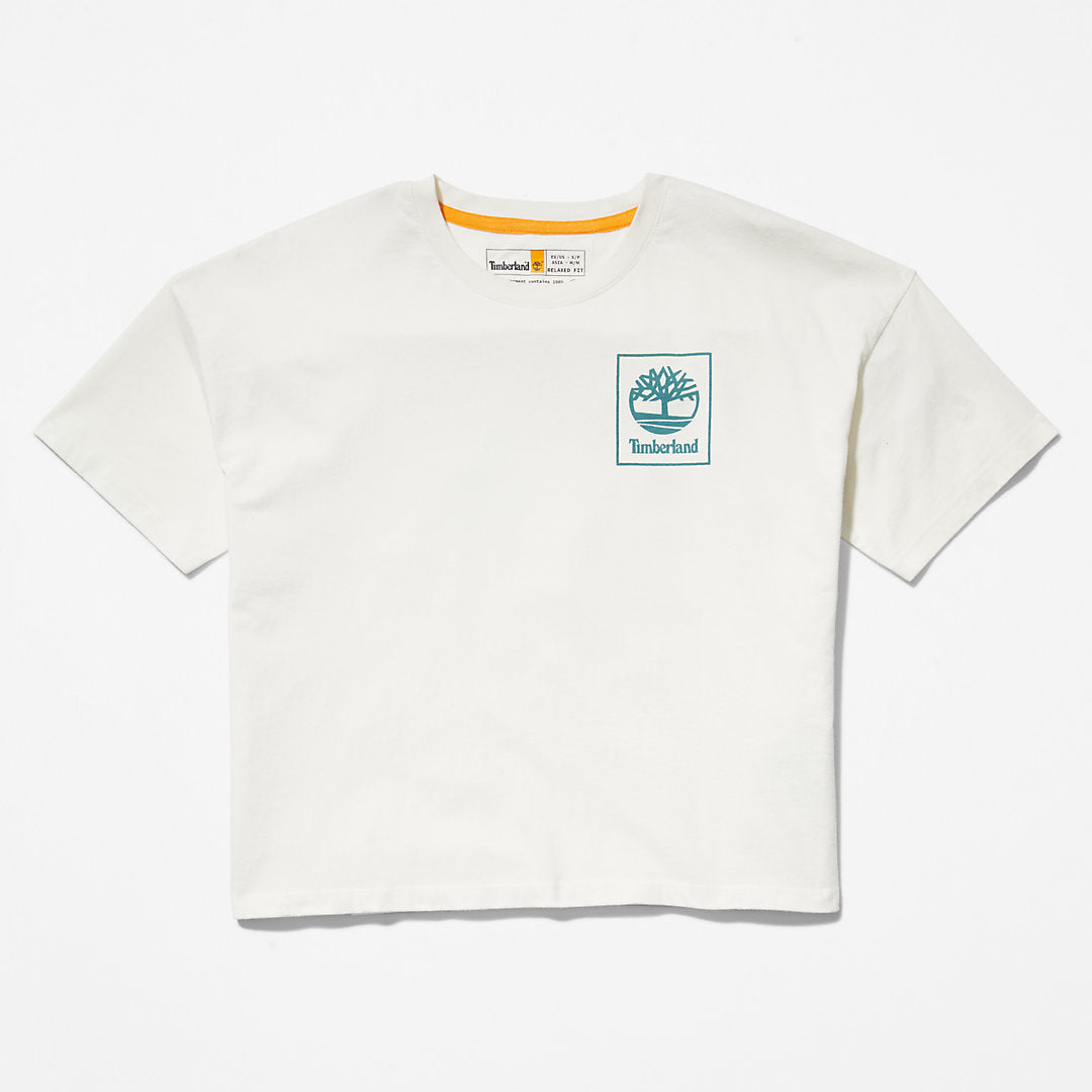 Womens Timberland Back Graphic Logo T-Shirt for Women in White