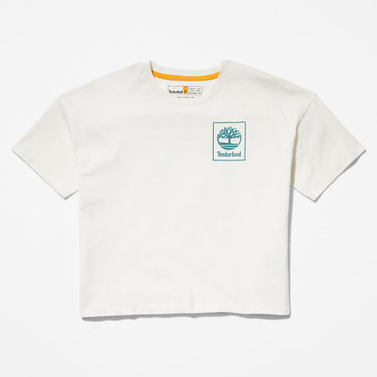 Womens Timberland Back Graphic Logo T-Shirt for Women in White