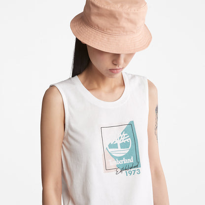 Womens Timberland Logo Tank Top for Women in White
