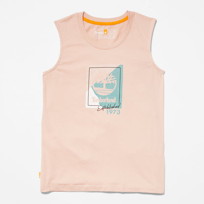 Womens Timberland Logo Tank Top for Women in Light Pink