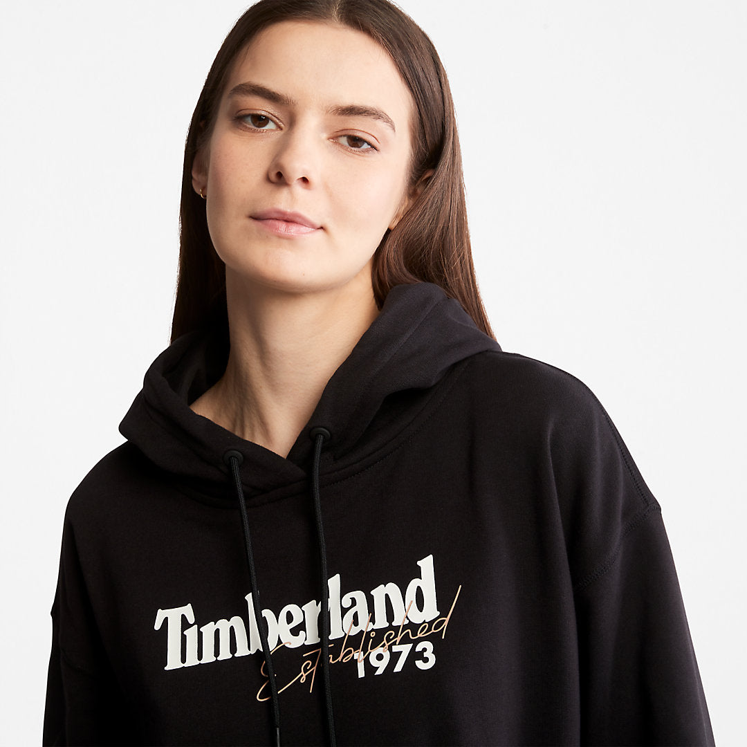 Womens Timberland Established 1973 Logo Hoodie for Women in Black