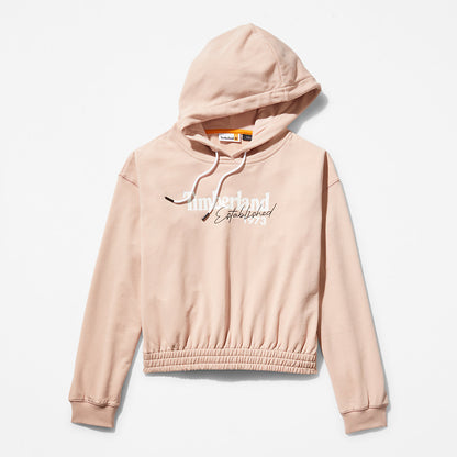 Womens Timberland Established 1973 Logo Hoodie for Women in Light Pink