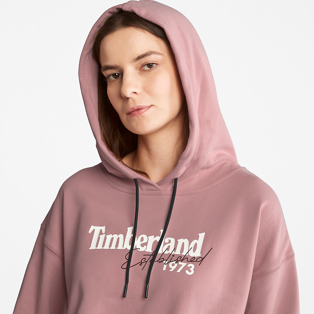 Womens Timberland Established 1973 Logo Hoodie for Women in Pink