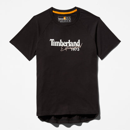 Womens Timberland Raglan-sleeve Logo T-Shirt for Women in Black