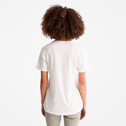 Womens Timberland Raglan-sleeve Logo T-Shirt for Women in White