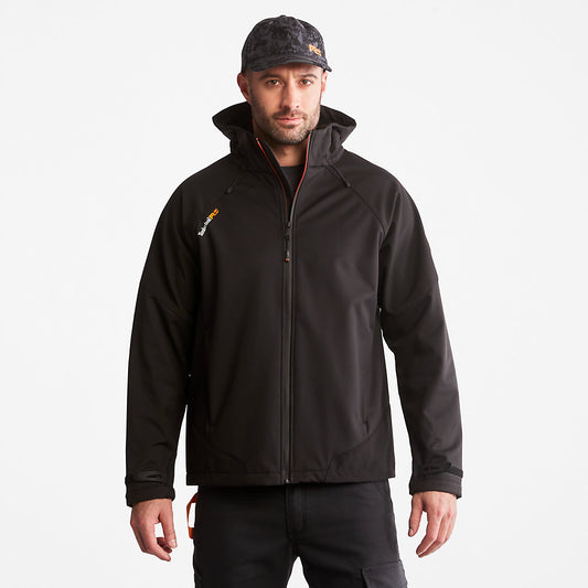Mens Timberland Timberland PRO® Power Zip Hooded Softshell Jacket for Men in Black