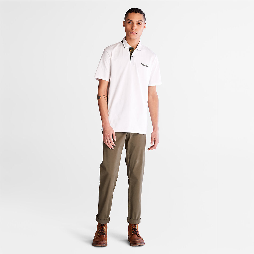Mens Timberland Outdoor Heritage Polo Shirt for Men in White