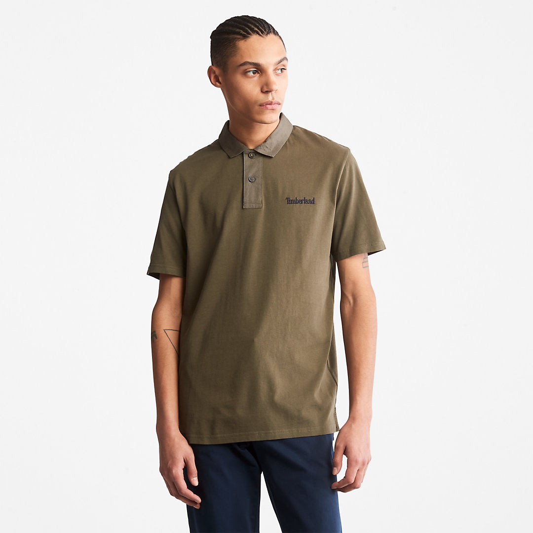 Mens Timberland Outdoor Heritage Polo Shirt for Men in Dark Green