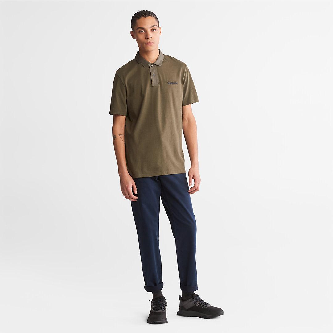 Mens Timberland Outdoor Heritage Polo Shirt for Men in Dark Green