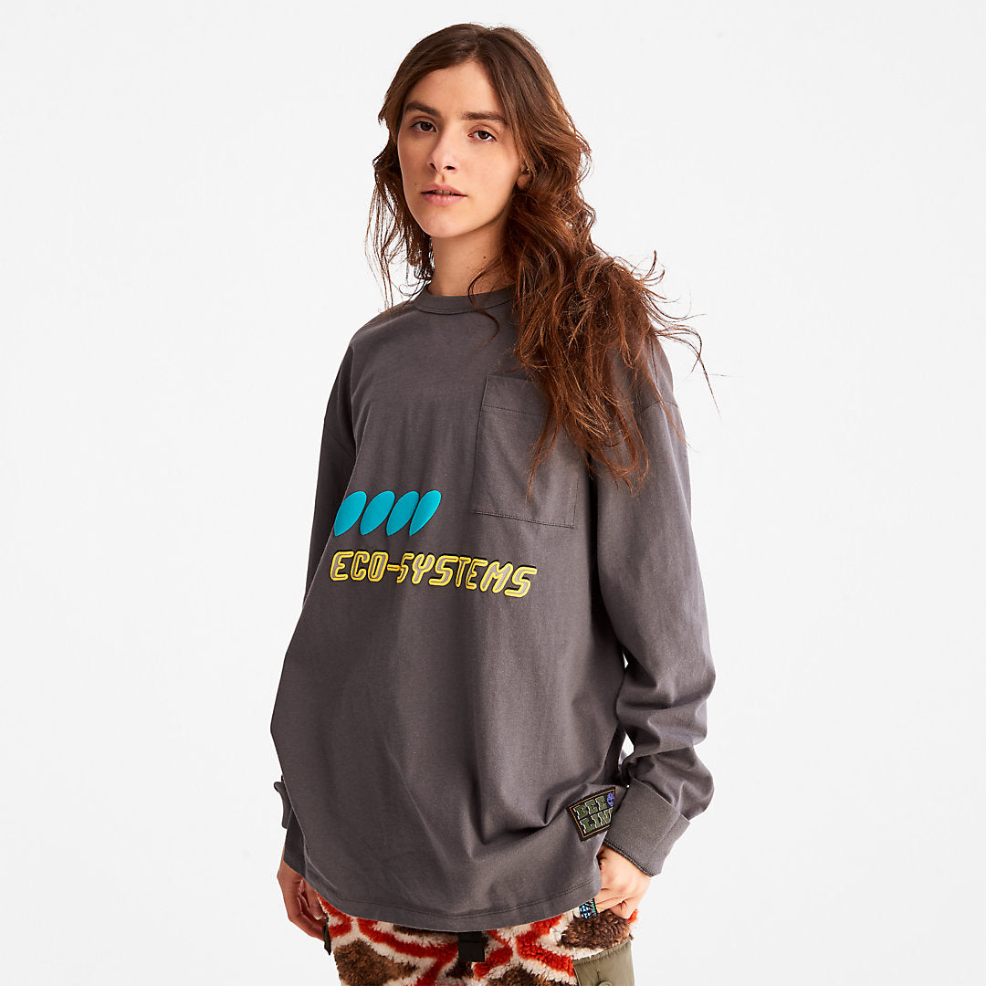 Mens Timberland Bee Line x Timberland® Long-sleeved T-Shirt in Grey