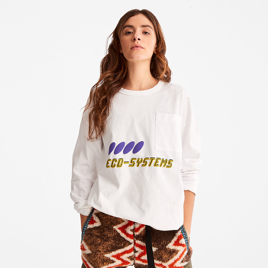 Mens Timberland Bee Line x Timberland® Long-sleeved T-Shirt in White