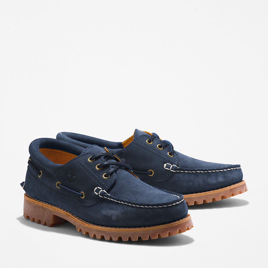 Mens Timberland Timberland® 3-Eye Lug Handsewn Boat Shoe for Men in Navy