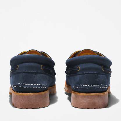Mens Timberland Timberland® 3-Eye Lug Handsewn Boat Shoe for Men in Navy
