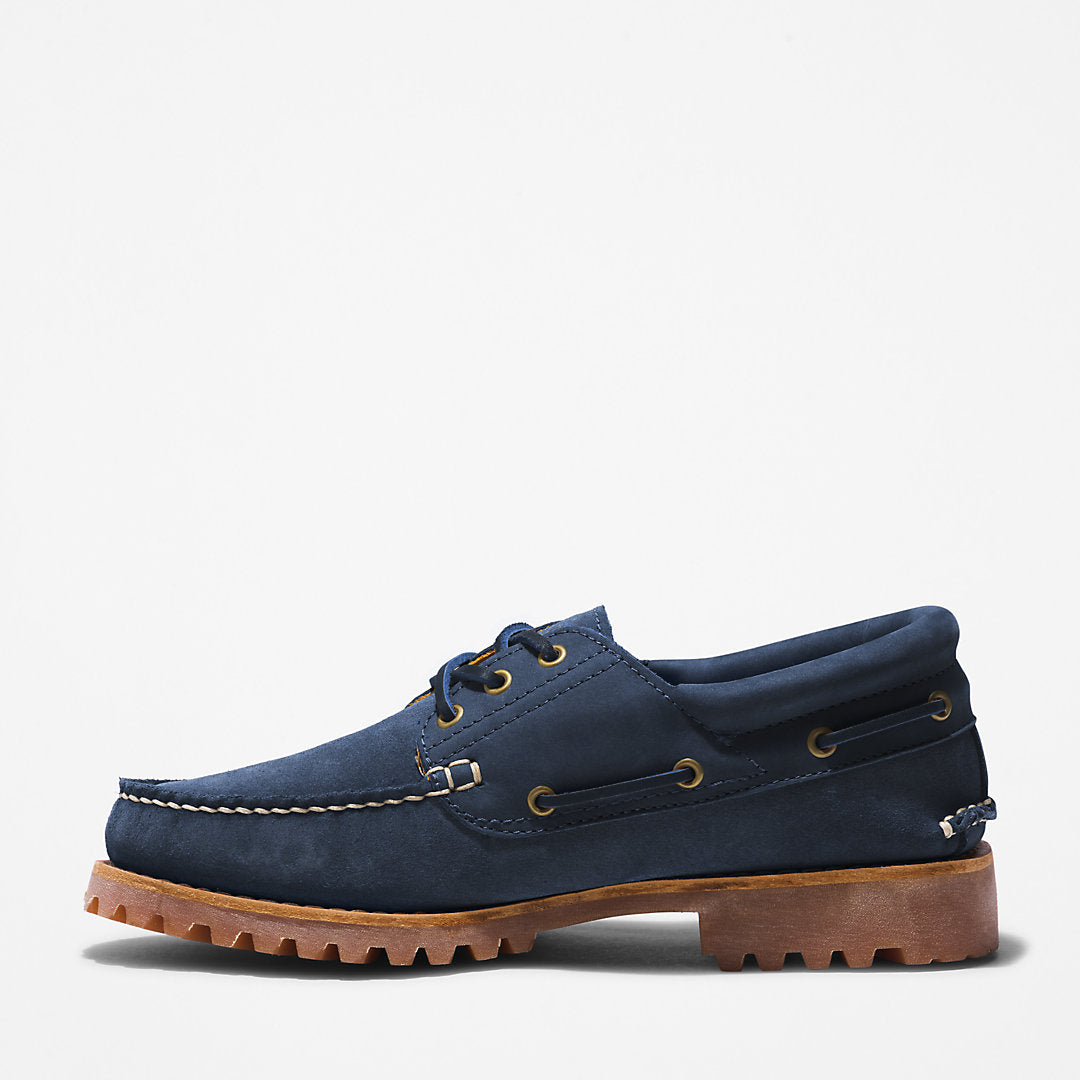 Mens Timberland Timberland® 3-Eye Lug Handsewn Boat Shoe for Men in Navy