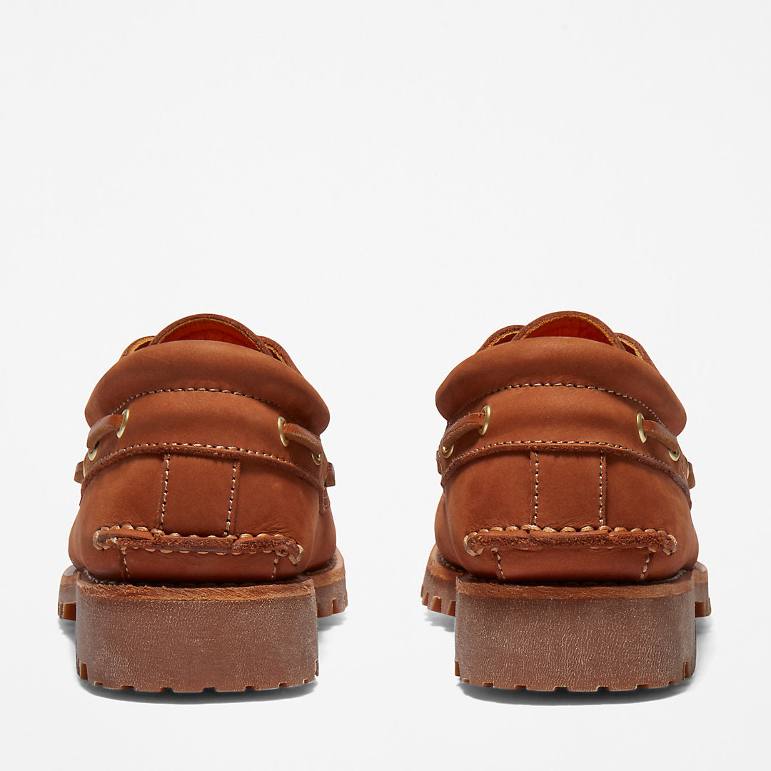 Mens Timberland Timberland® 3-Eye Lug Handsewn Boat Shoe for Men in Brown