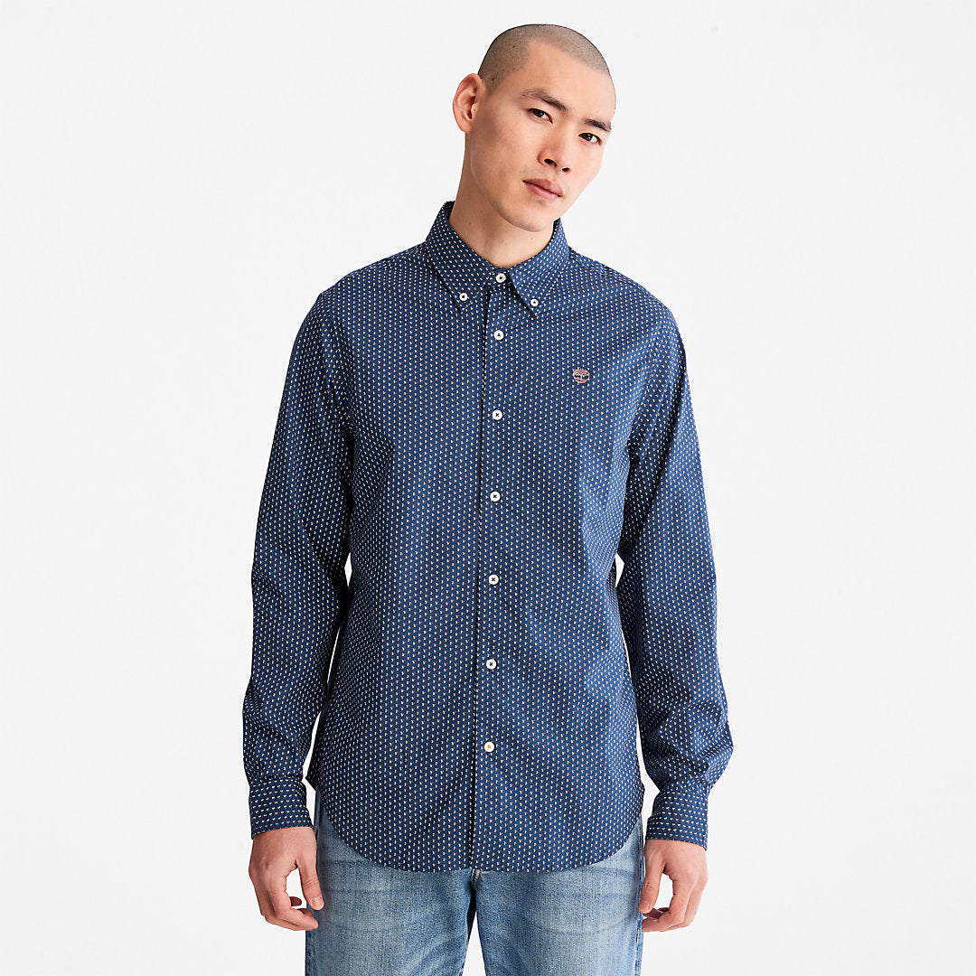Mens Timberland Microprint Shirt for Men in Blue