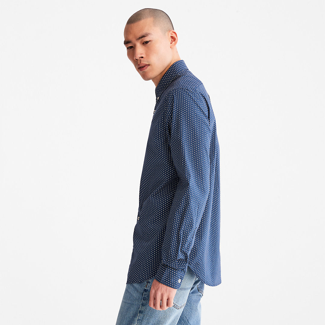 Mens Timberland Microprint Shirt for Men in Blue