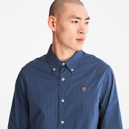 Mens Timberland Microprint Shirt for Men in Blue