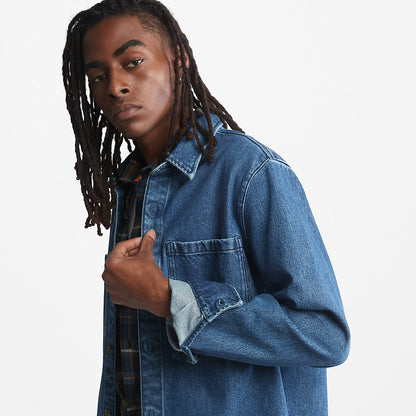Mens Timberland Outdoor Heritage Denim EK+ Overshirt for Men in Light Blue