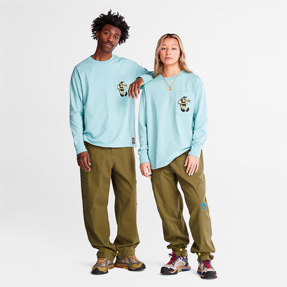 Mens Timberland Bee Line x Timberland® Back-graphic Long-sleeved T-Shirt in Blue