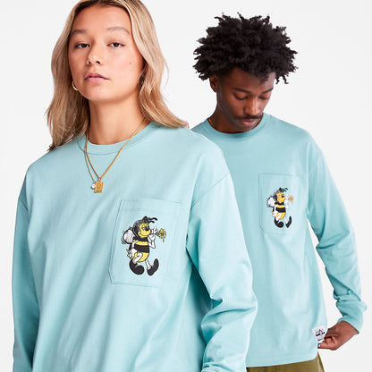Mens Timberland Bee Line x Timberland® Back-graphic Long-sleeved T-Shirt in Blue