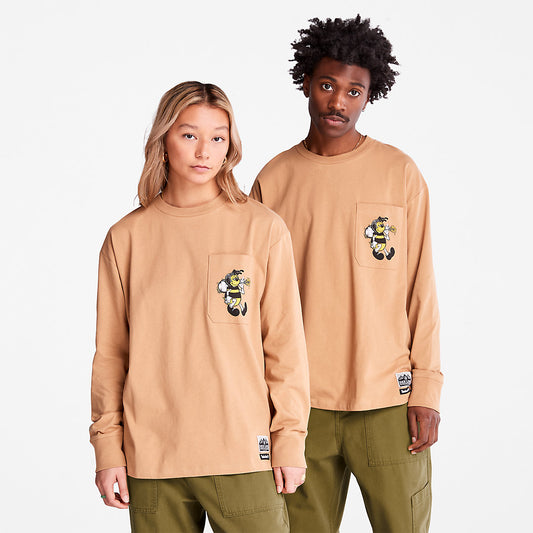 Mens Timberland Bee Line x Timberland® Back-graphic Long-sleeved T-Shirt in Brown