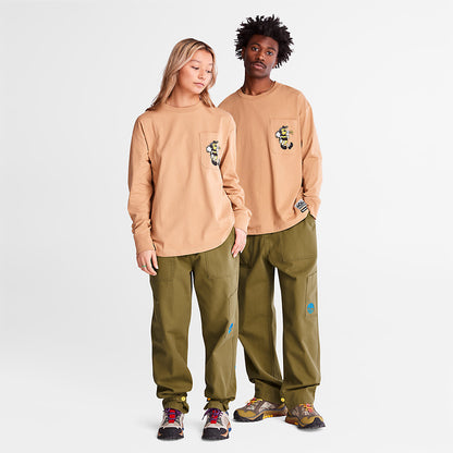 Mens Timberland Bee Line x Timberland® Back-graphic Long-sleeved T-Shirt in Brown