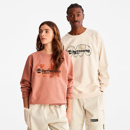 Mens Timberland Earthkeepers® by Raeburn Archive Globe Crewneck Sweatshirt in Orange