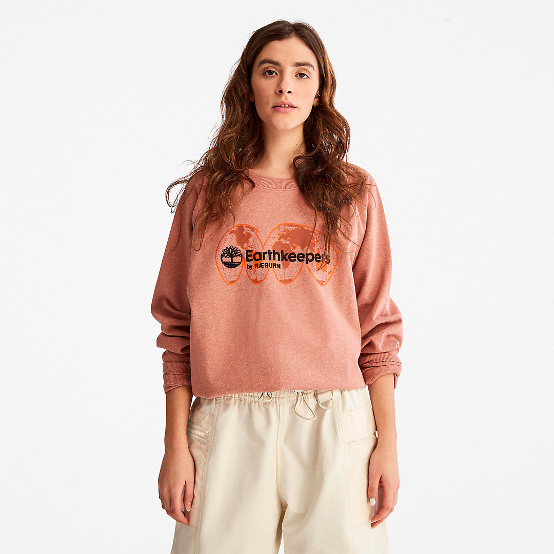 Mens Timberland Earthkeepers® by Raeburn Archive Globe Crewneck Sweatshirt in Orange