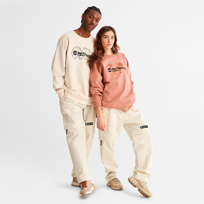 Mens Timberland Earthkeepers® by Raeburn Archive Globe Crewneck Sweatshirt in Orange
