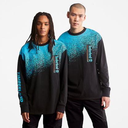 Mens Timberland Outdoor Archive Long-sleeved Graphic T-Shirt in Black