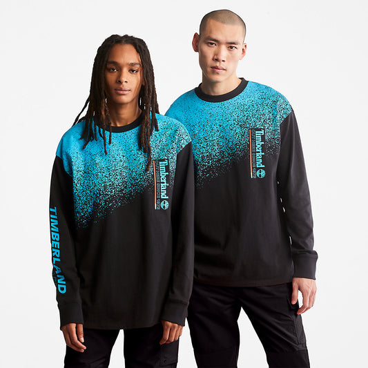 Mens Timberland Outdoor Archive Long-sleeved Graphic T-Shirt in Black