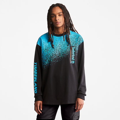 Mens Timberland Outdoor Archive Long-sleeved Graphic T-Shirt in Black
